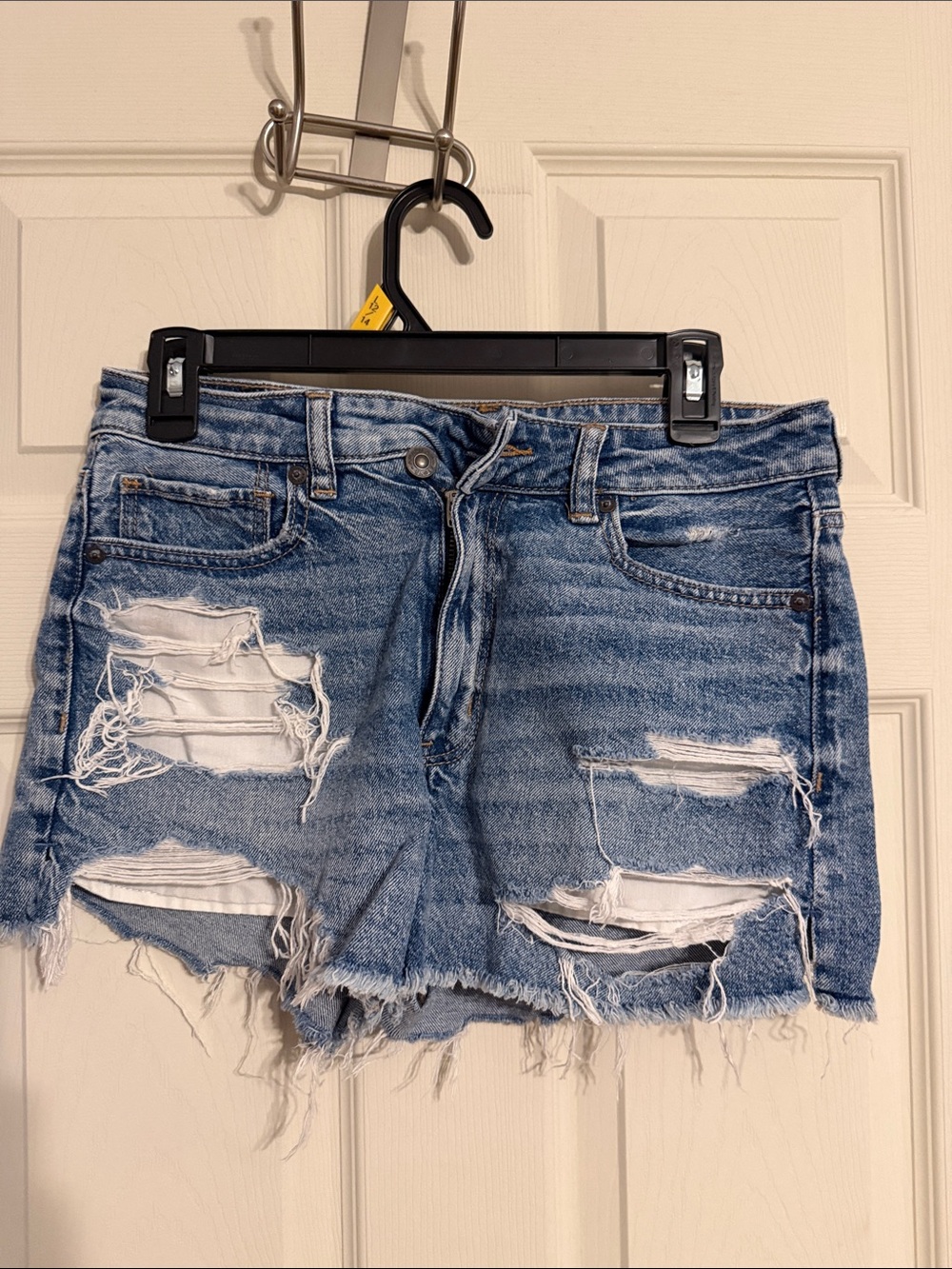 American Eagle Outfitters Light Blue Distressed Denim Shorts